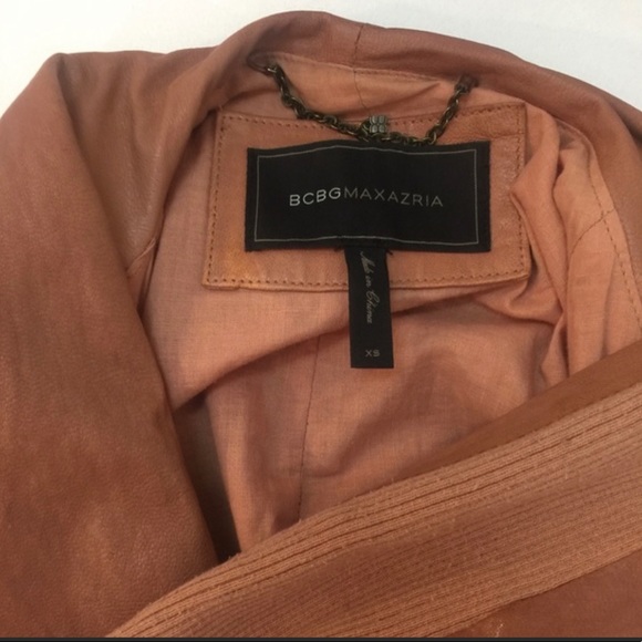 BCBG tan leather jacket xs - Picture 4 of 4